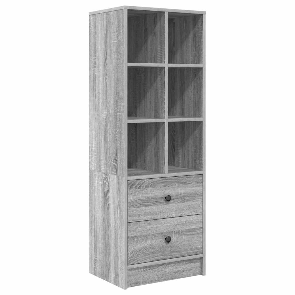 Bureau avec tiroirs 2 pcs Sonoma gris