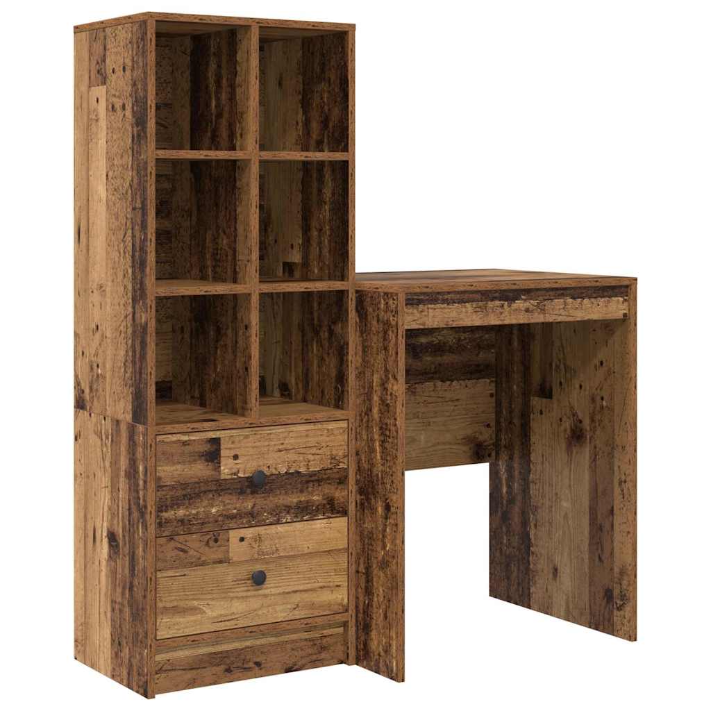 Desk with drawers 2 pcs reclaimed wood
