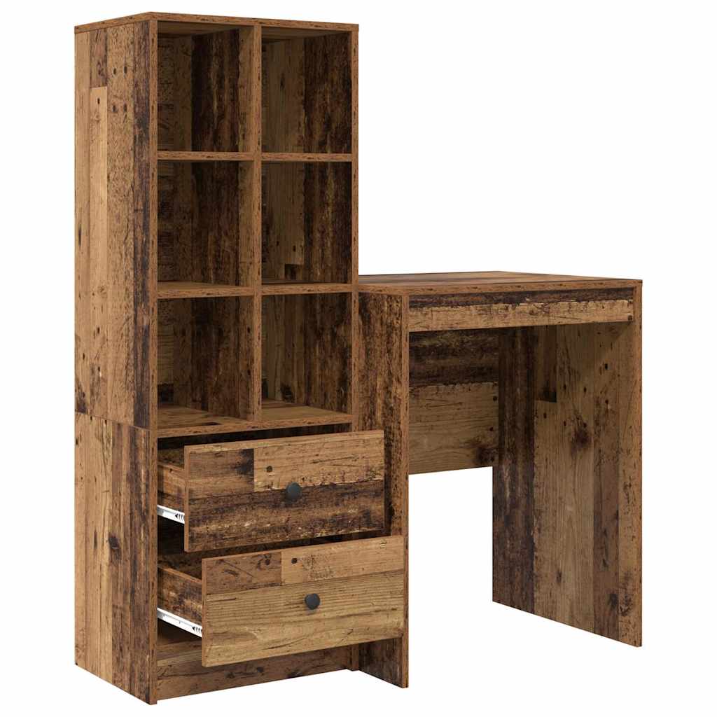 Desk with drawers 2 pcs reclaimed wood