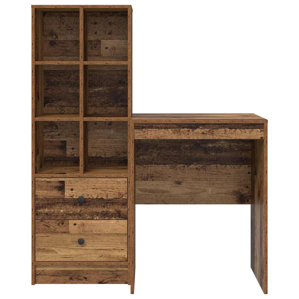 Desk with drawers 2 pcs reclaimed wood