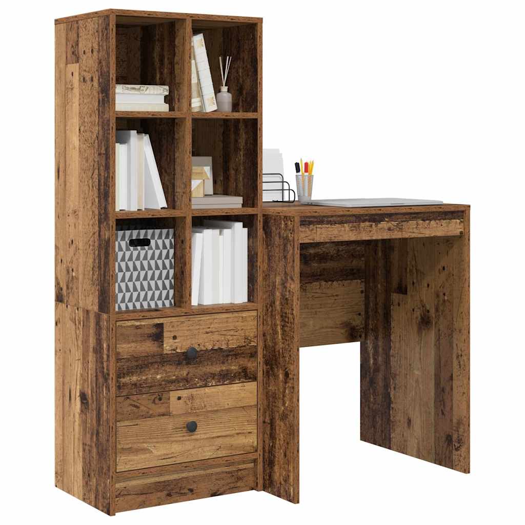 Desk with drawers 2 pcs reclaimed wood