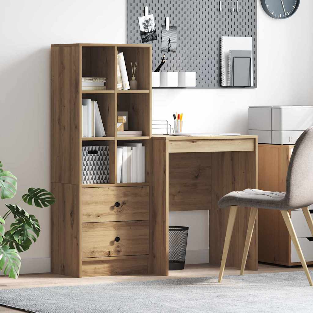 Schreibtisch mit Schubladen 2 pcs Artisan-Eiche