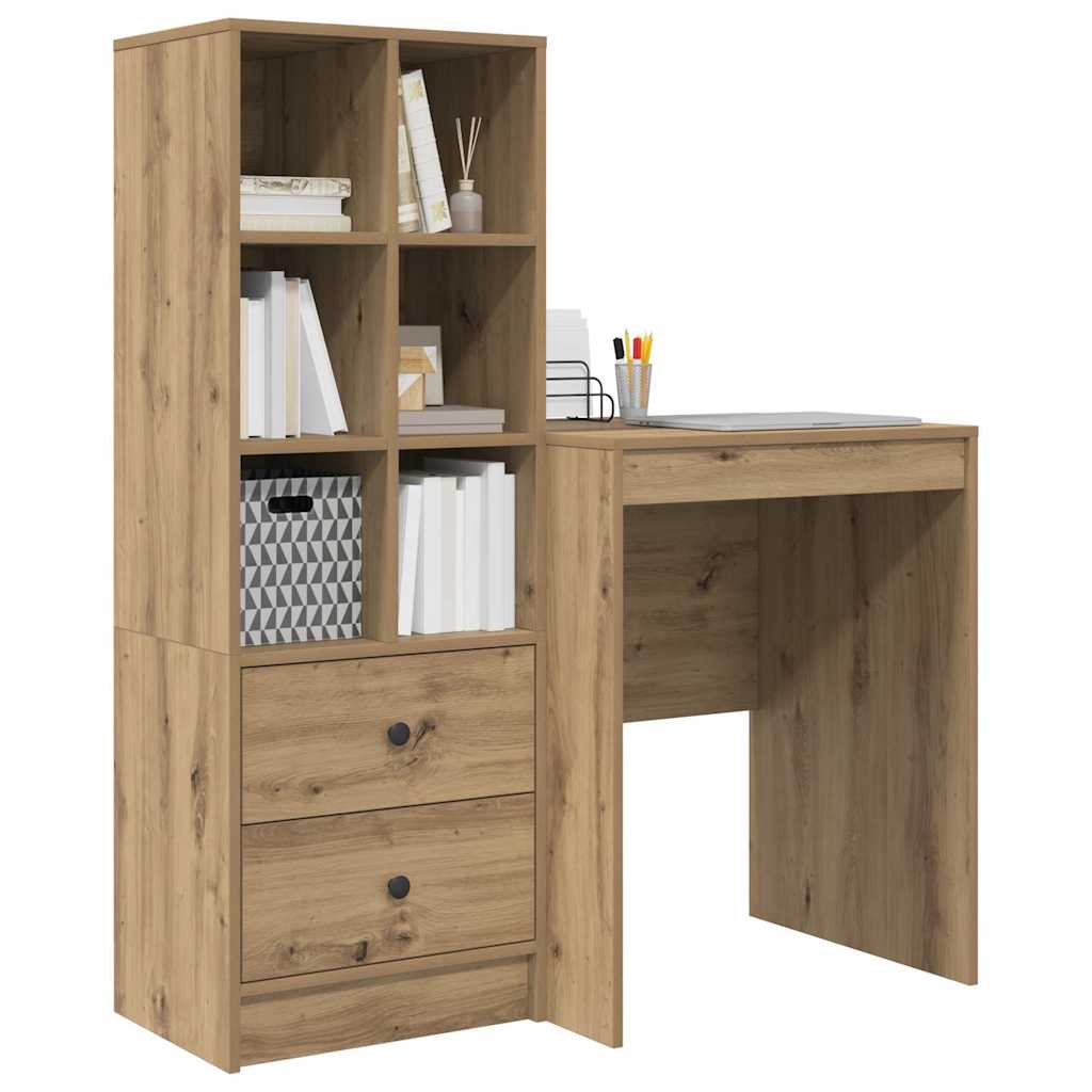 Schreibtisch mit Schubladen 2 pcs Artisan-Eiche