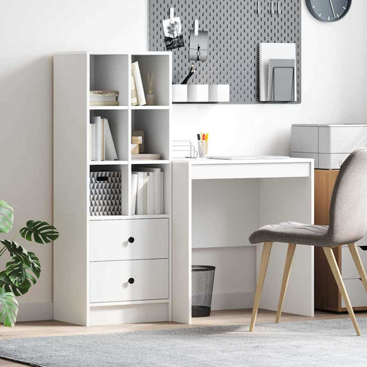 Schreibtisch mit Schubladen 2 pcs Weiß