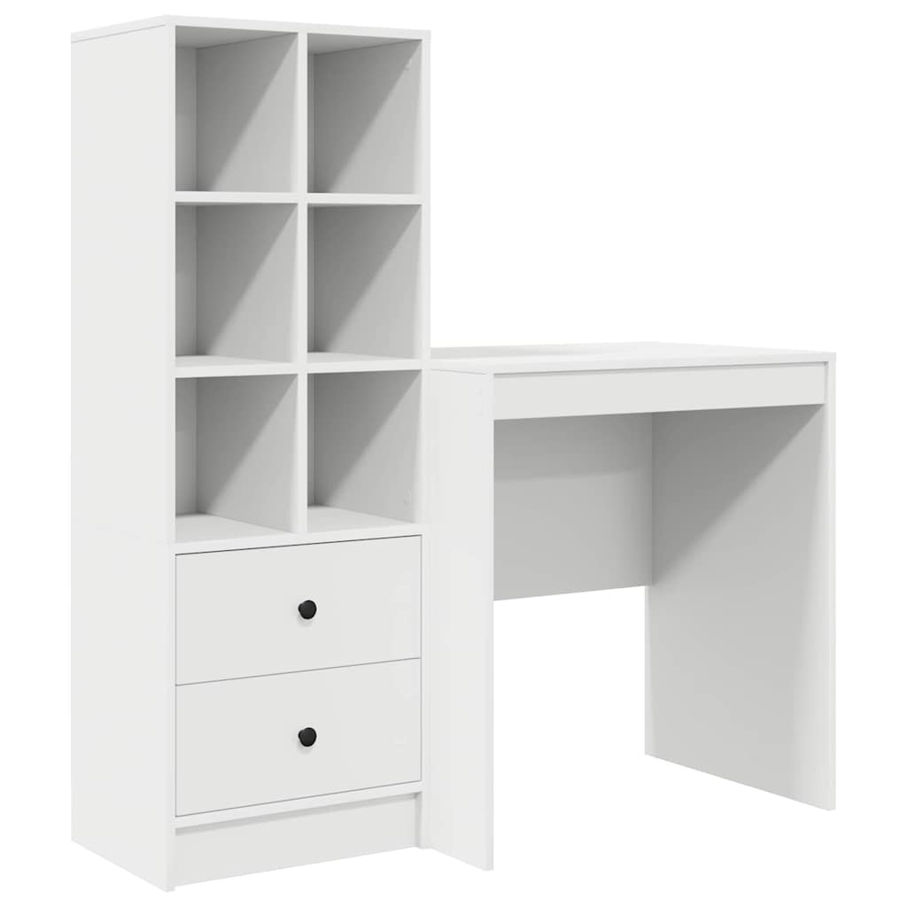 Desk with Drawers 2 pcs White