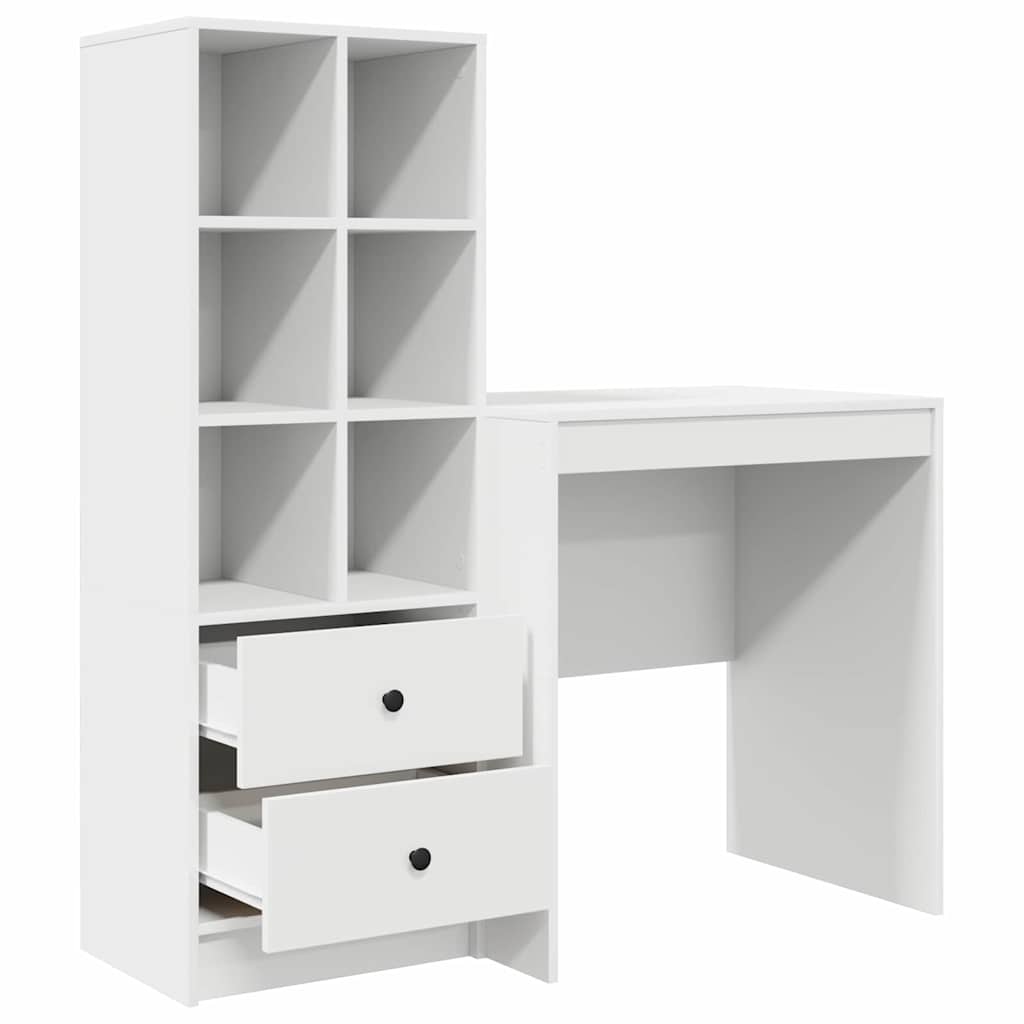 Desk with Drawers 2 pcs White