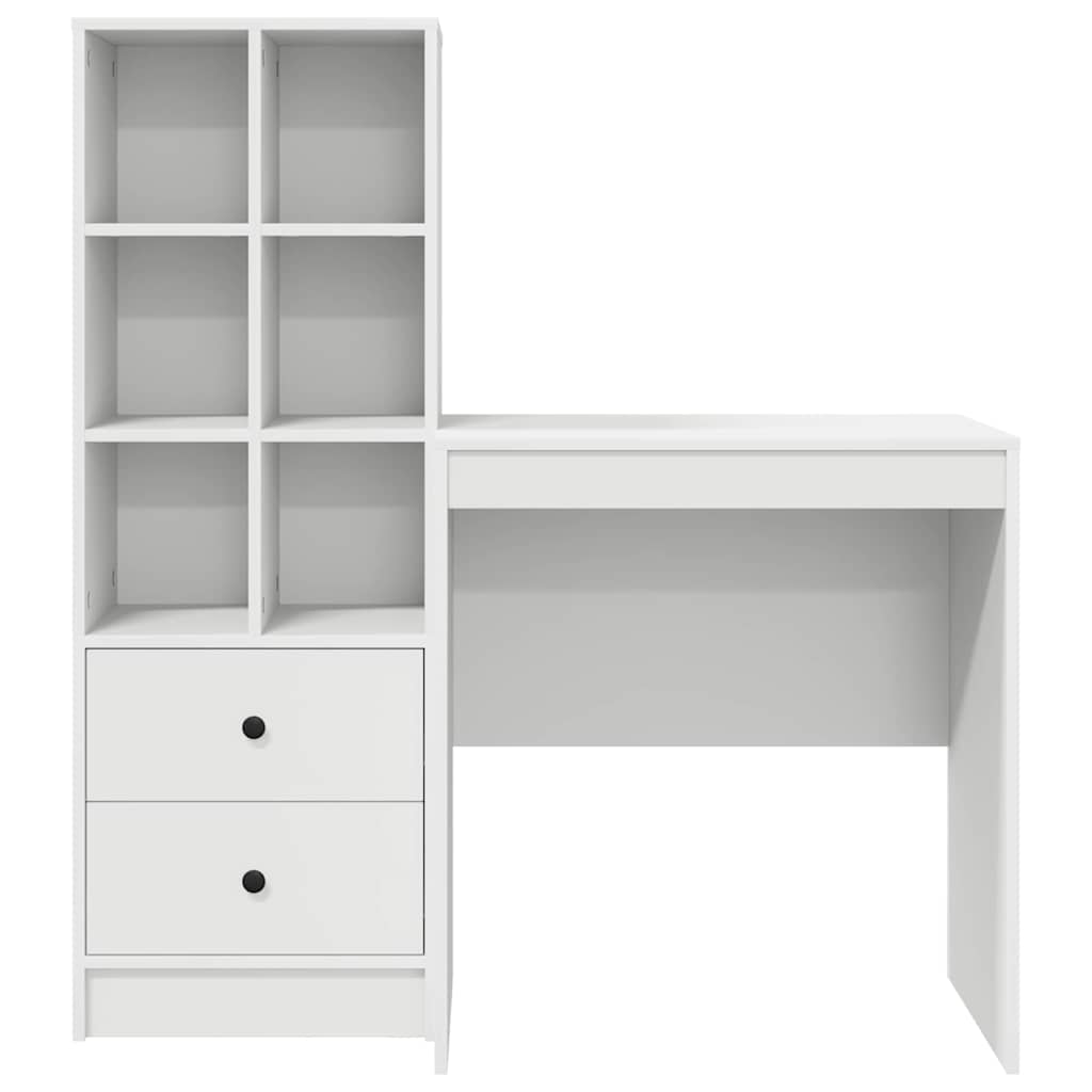 Desk with Drawers 2 pcs White