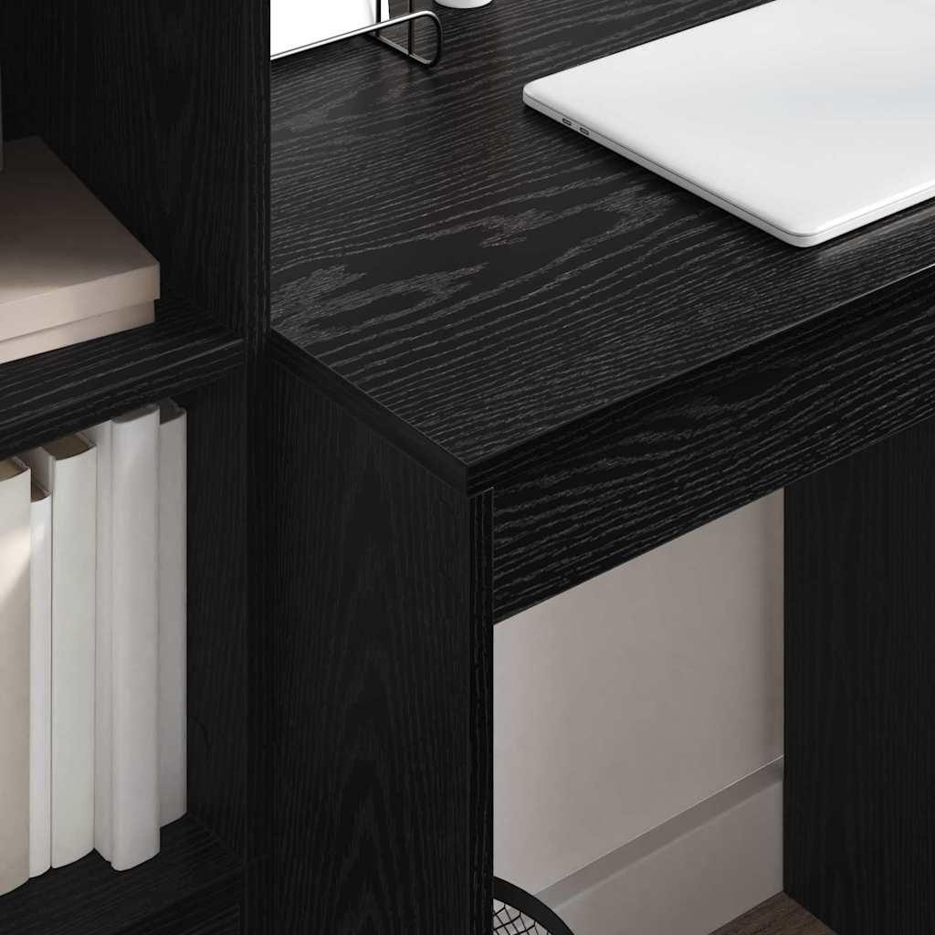 Schreibtisch mit Schubladen 2 pcs Schwarz Eichen-Optik