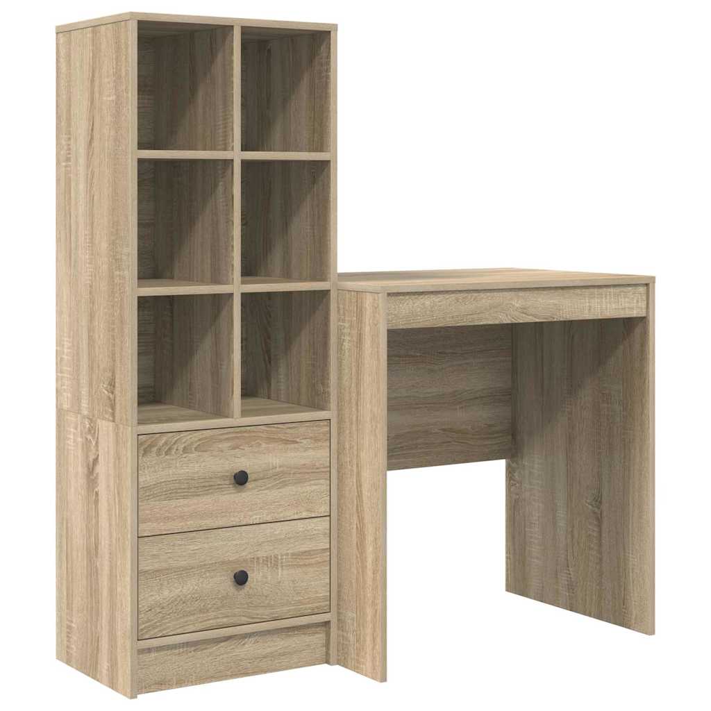 Desk with Drawers 2 pcs Sonoma Oak