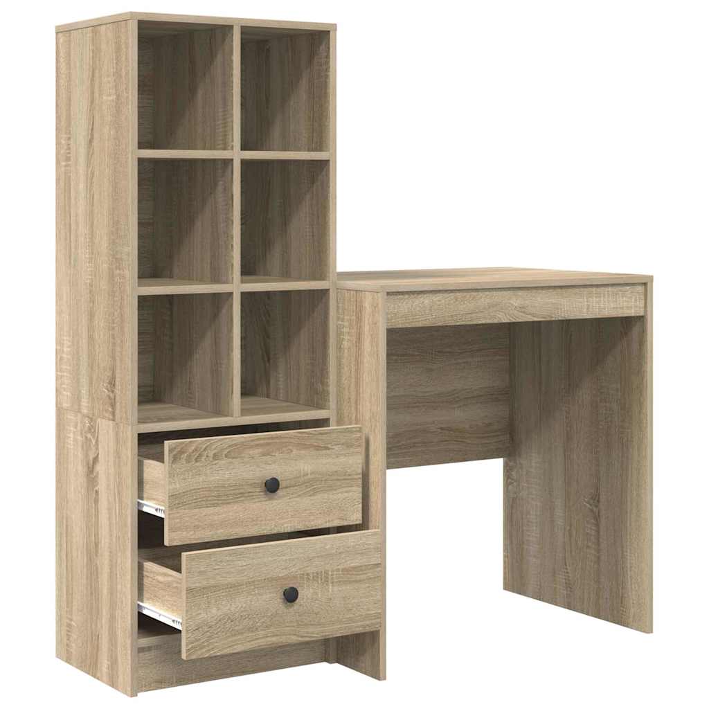 Desk with Drawers 2 pcs Sonoma Oak