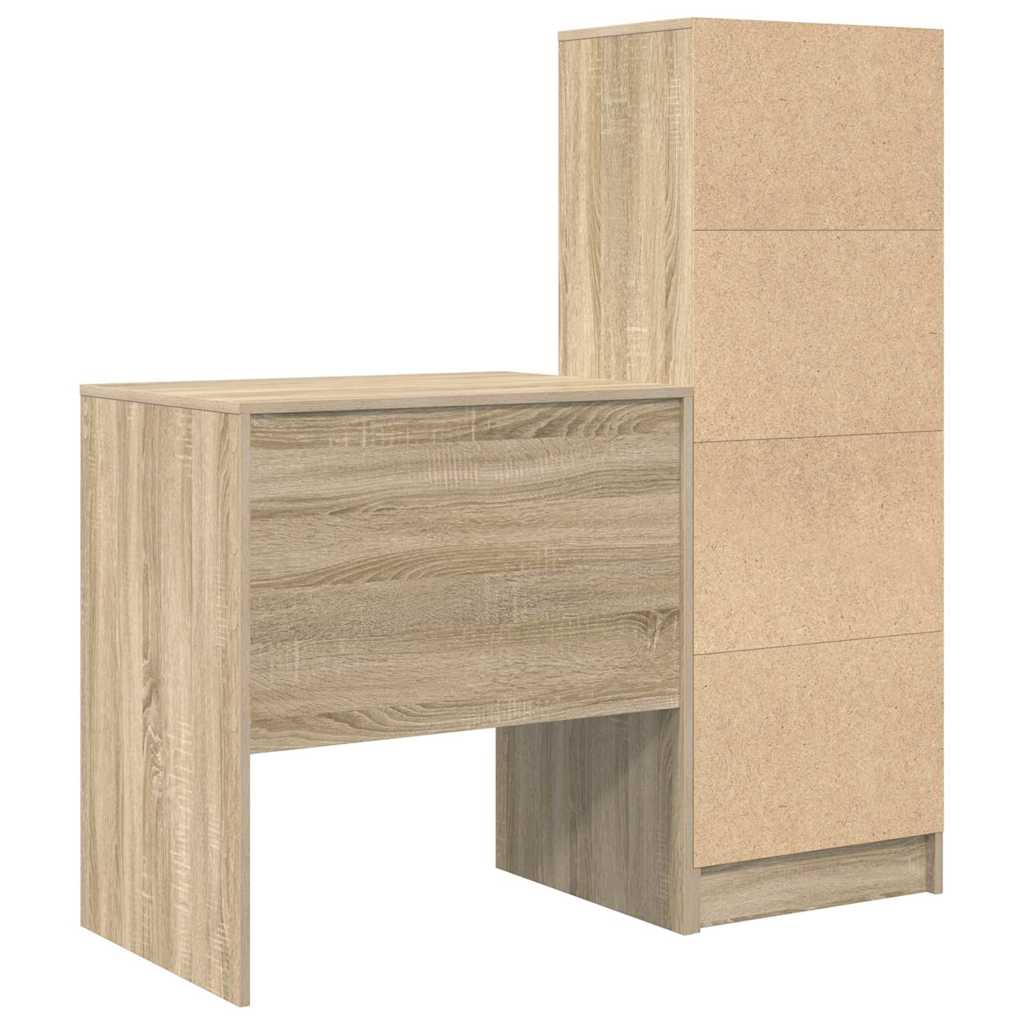 Desk with Drawers 2 pcs Sonoma Oak