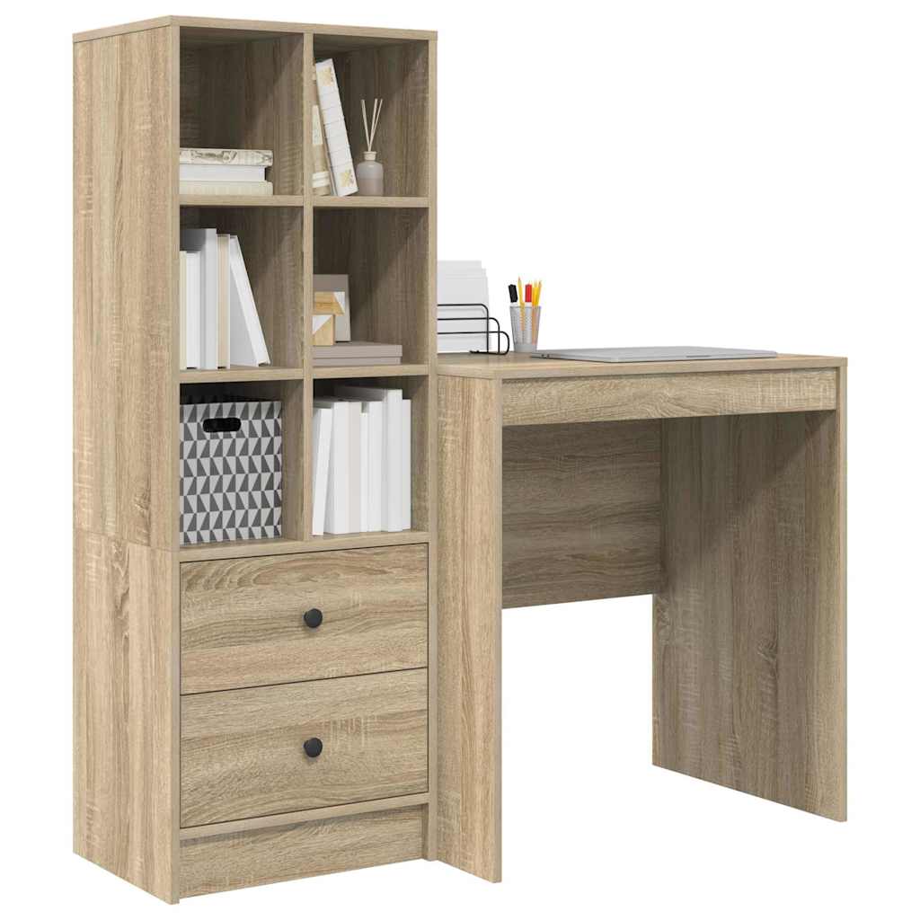 Desk with Drawers 2 pcs Sonoma Oak