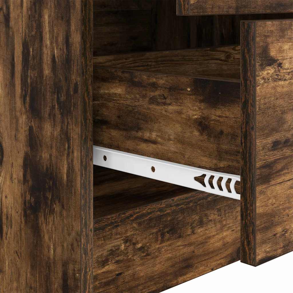 Schreibtisch mit Schubladen 2 pcs Geräucherte Eiche