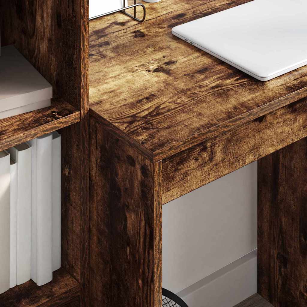Schreibtisch mit Schubladen 2 pcs Geräucherte Eiche