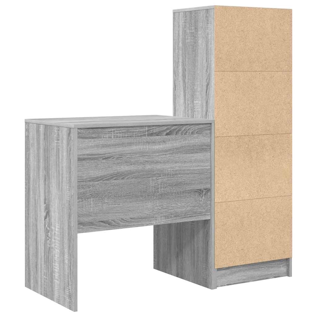 Desk with drawers 2 pcs Sonoma Grey
