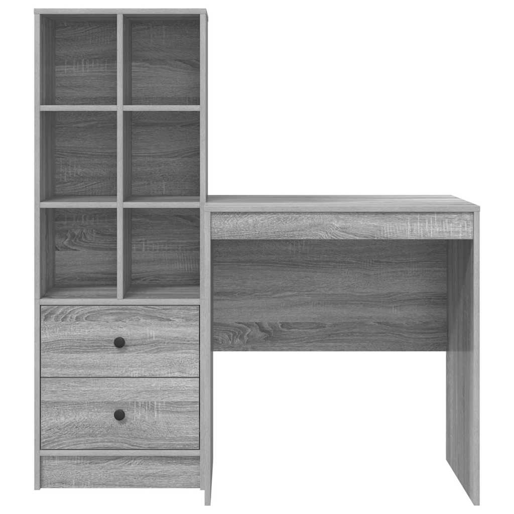 Desk with drawers 2 pcs Sonoma Grey