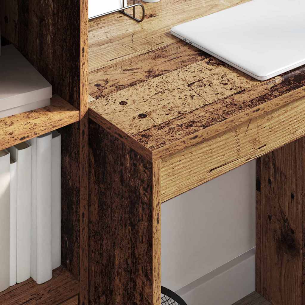 Desk with Drawers 2 pcs Reclaimed Wood