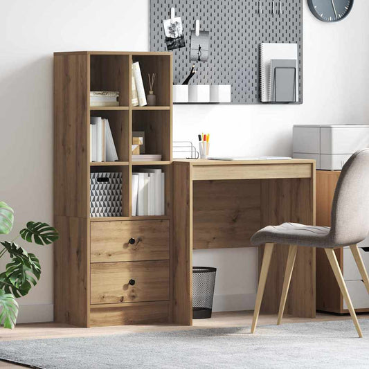 Schreibtisch mit Schubladen 2 pcs Artisan-Eiche