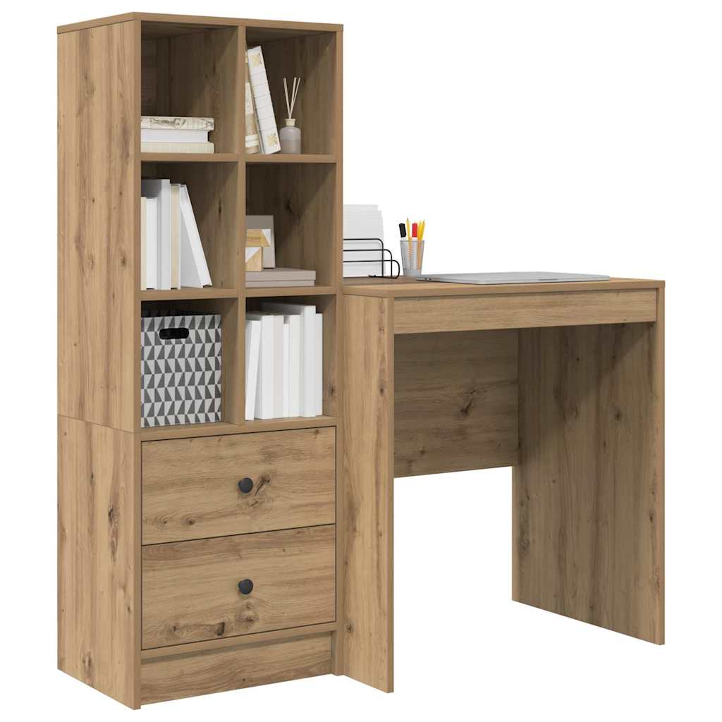 Schreibtisch mit Schubladen 2 pcs Artisan-Eiche