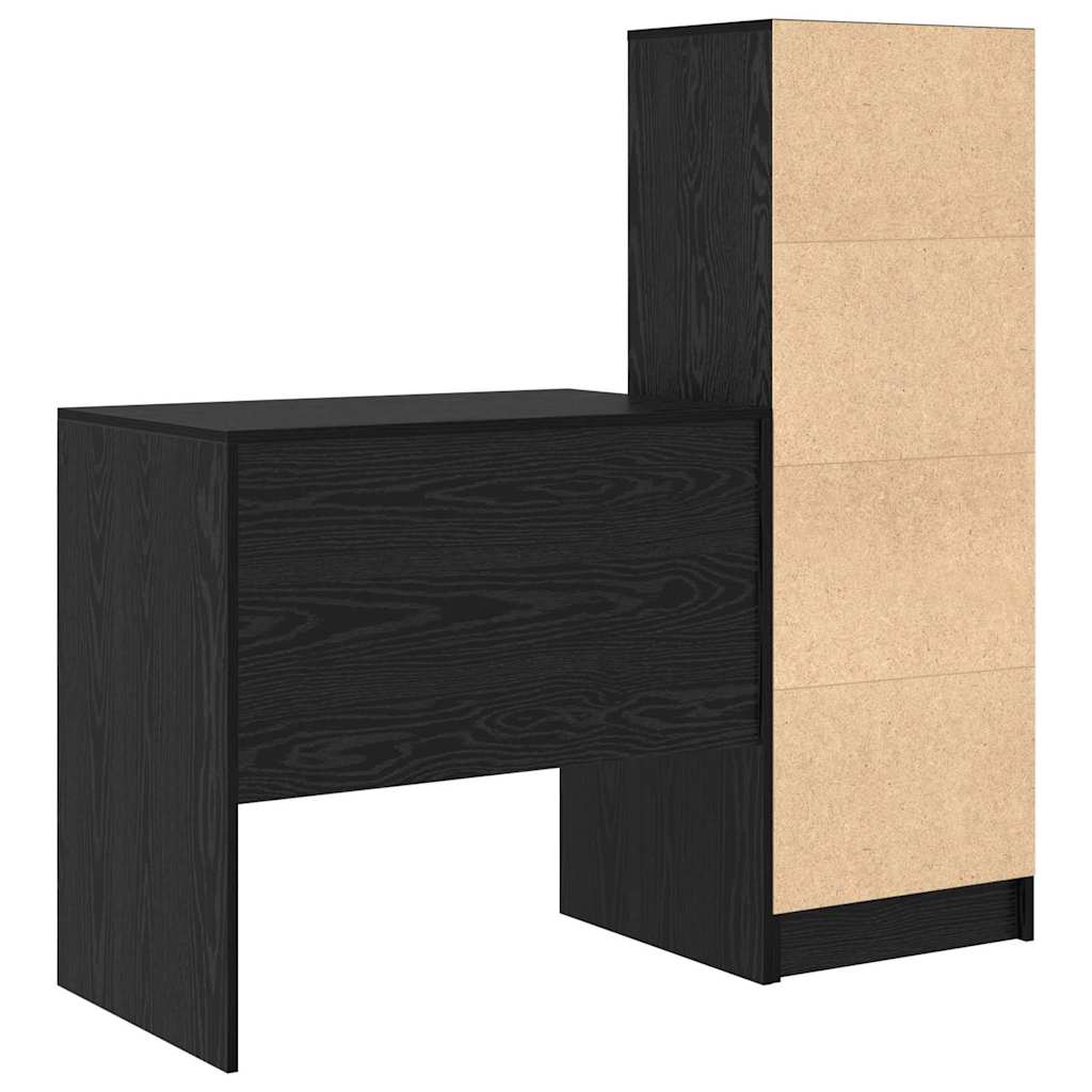 Desk with Drawers 2 pcs Black Oak Look