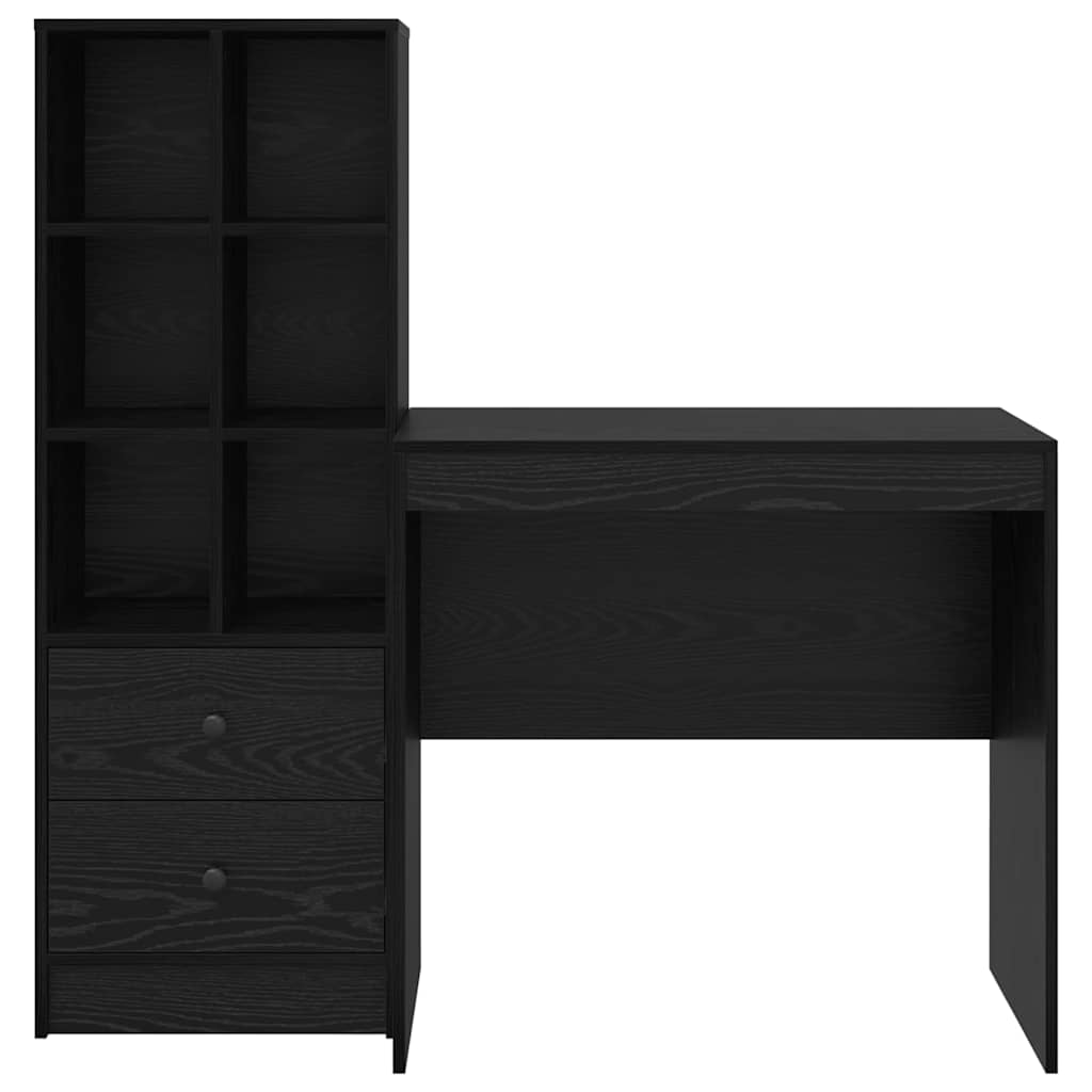 Desk with Drawers 2 pcs Black Oak Look