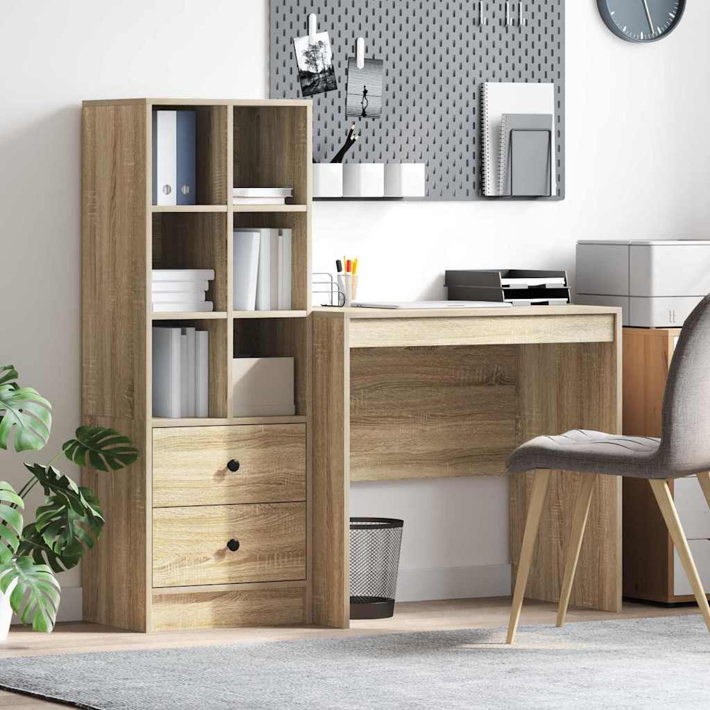 Schreibtisch mit Schubladen 2 pcs Sonoma-Eiche