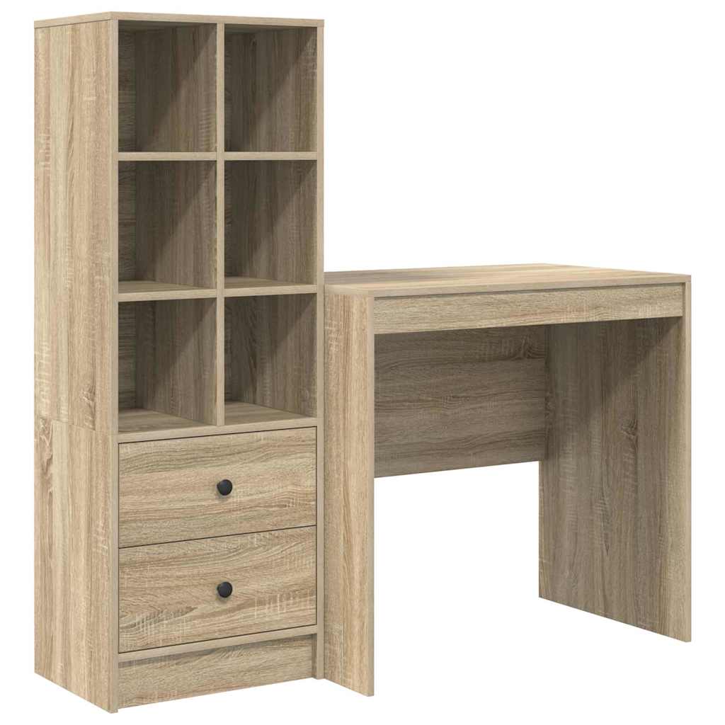 Schreibtisch mit Schubladen 2 pcs Sonoma-Eiche