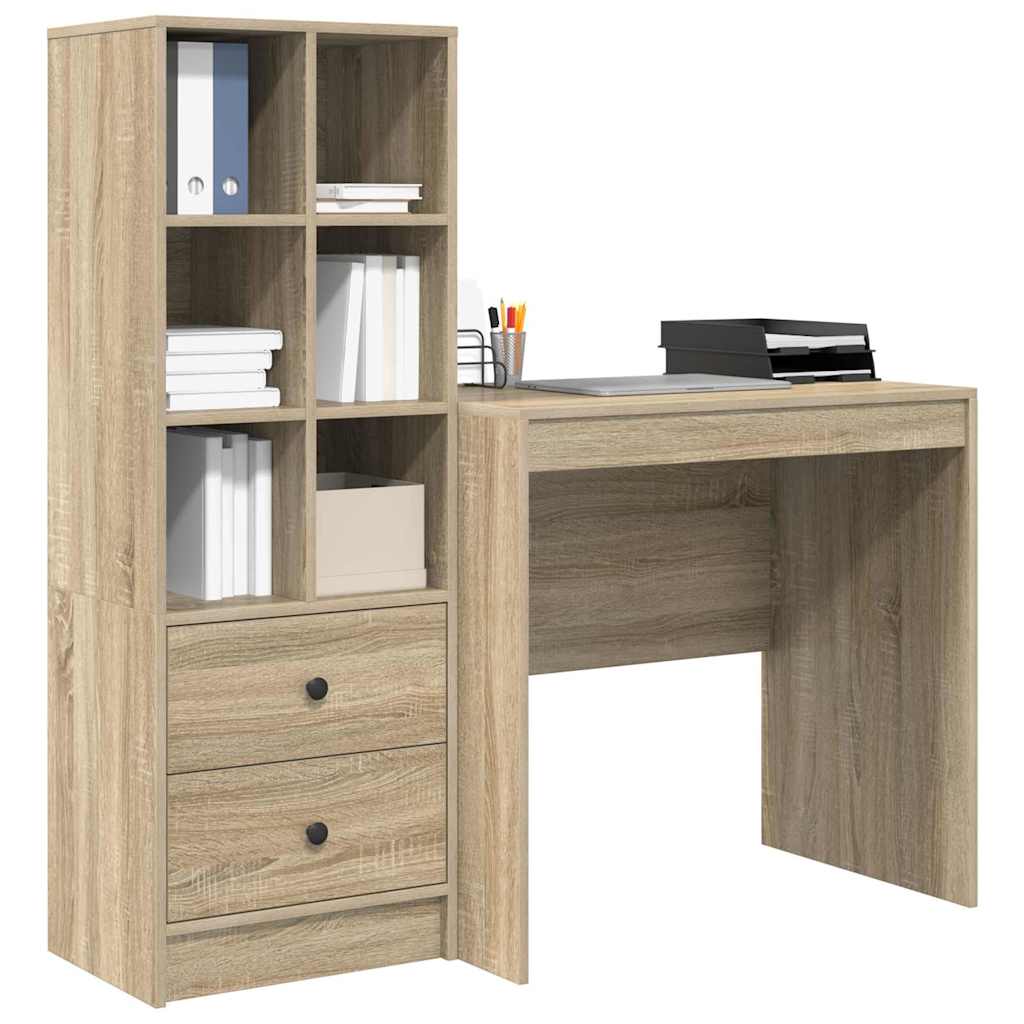Schreibtisch mit Schubladen 2 pcs Sonoma-Eiche