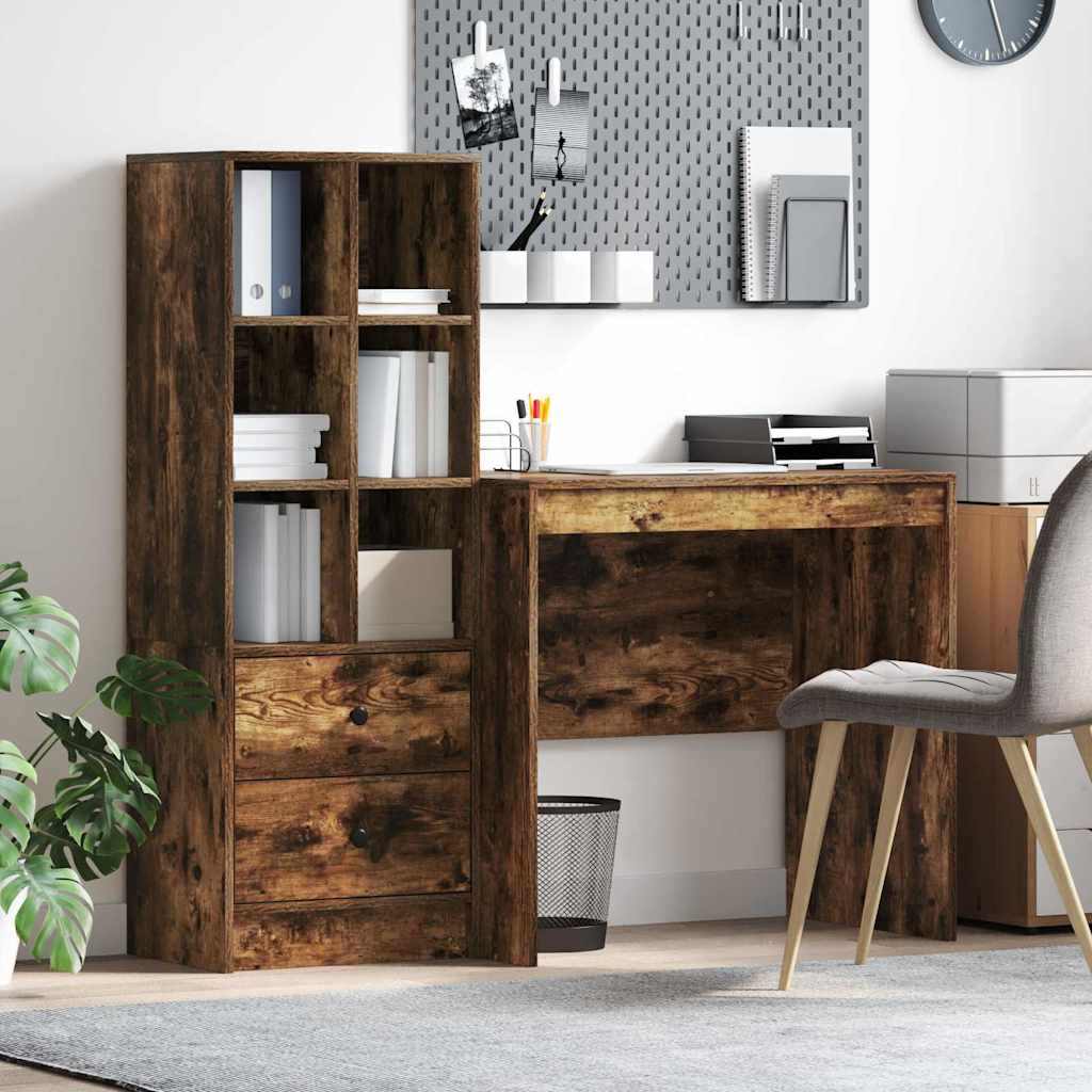 Desk with drawers 2 pcs Smoked Oak
