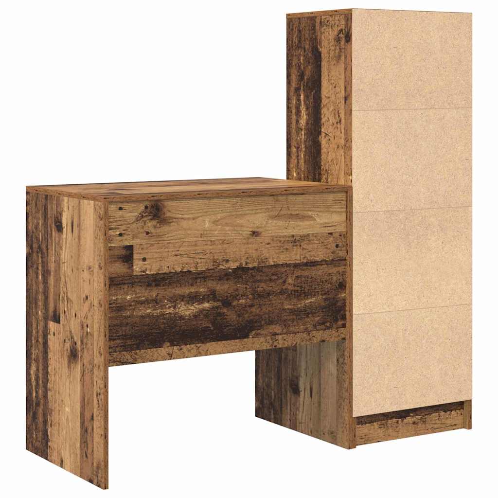 Schreibtisch mit Schubladen 2 pcs Altholz