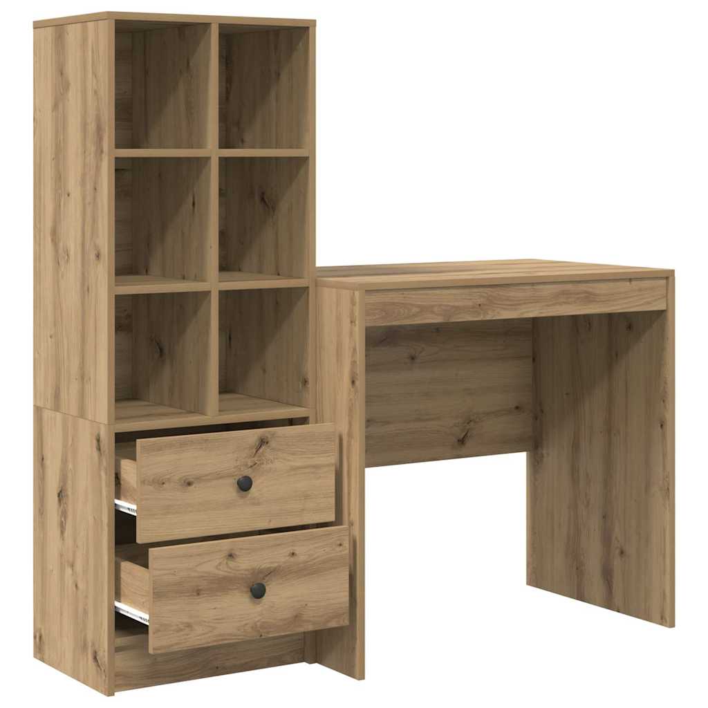 Desk with Drawers 2 pcs Artisan Oak
