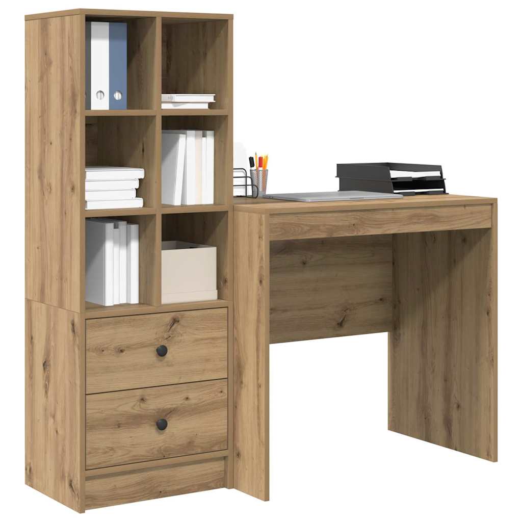 Desk with Drawers 2 pcs Artisan Oak