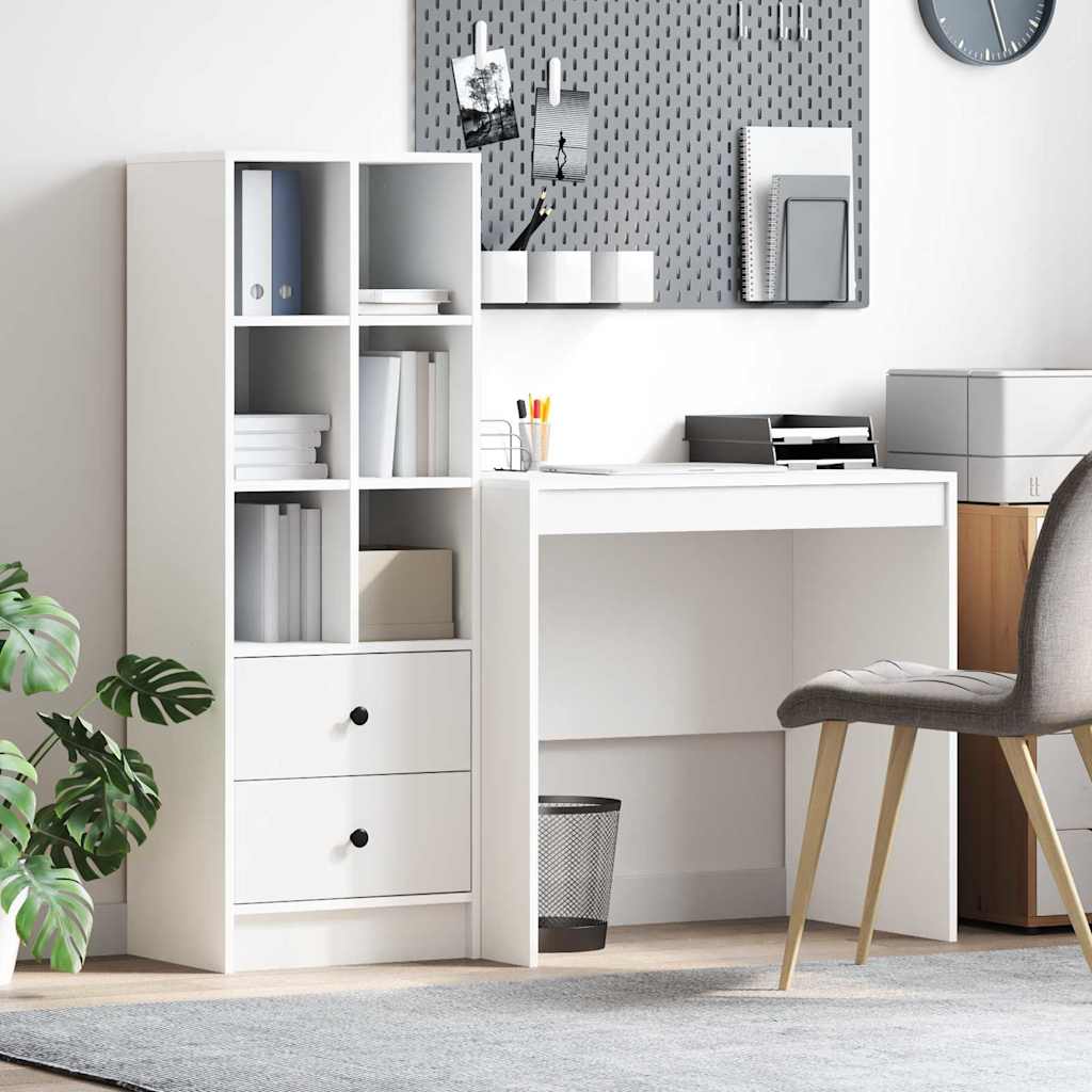 Schreibtisch mit Schubladen 2 pcs Weiß