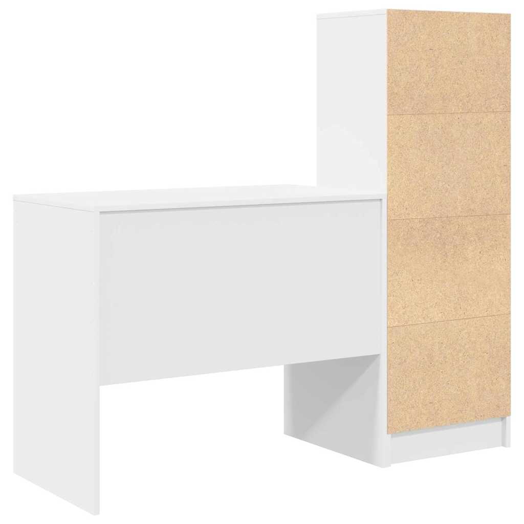 Schreibtisch mit Schubladen 2 pcs Weiß