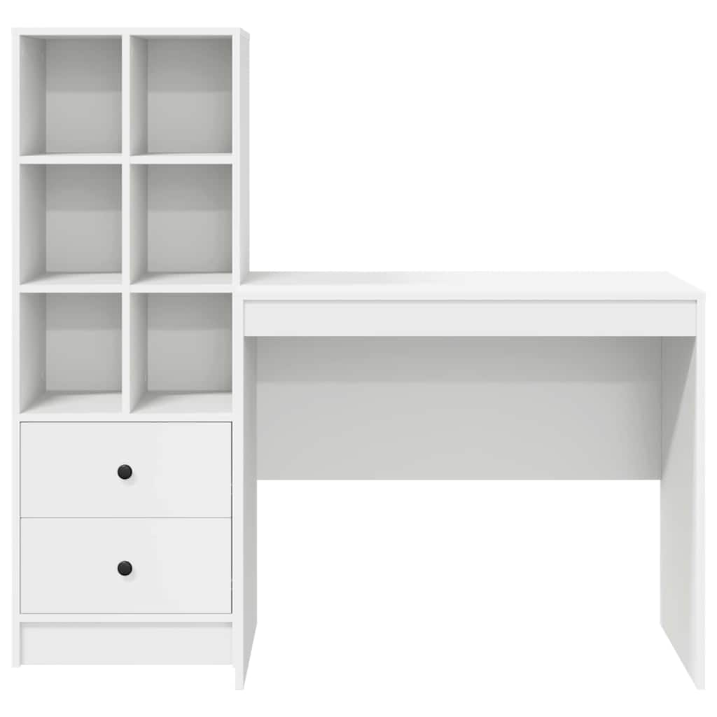 Schreibtisch mit Schubladen 2 pcs Weiß