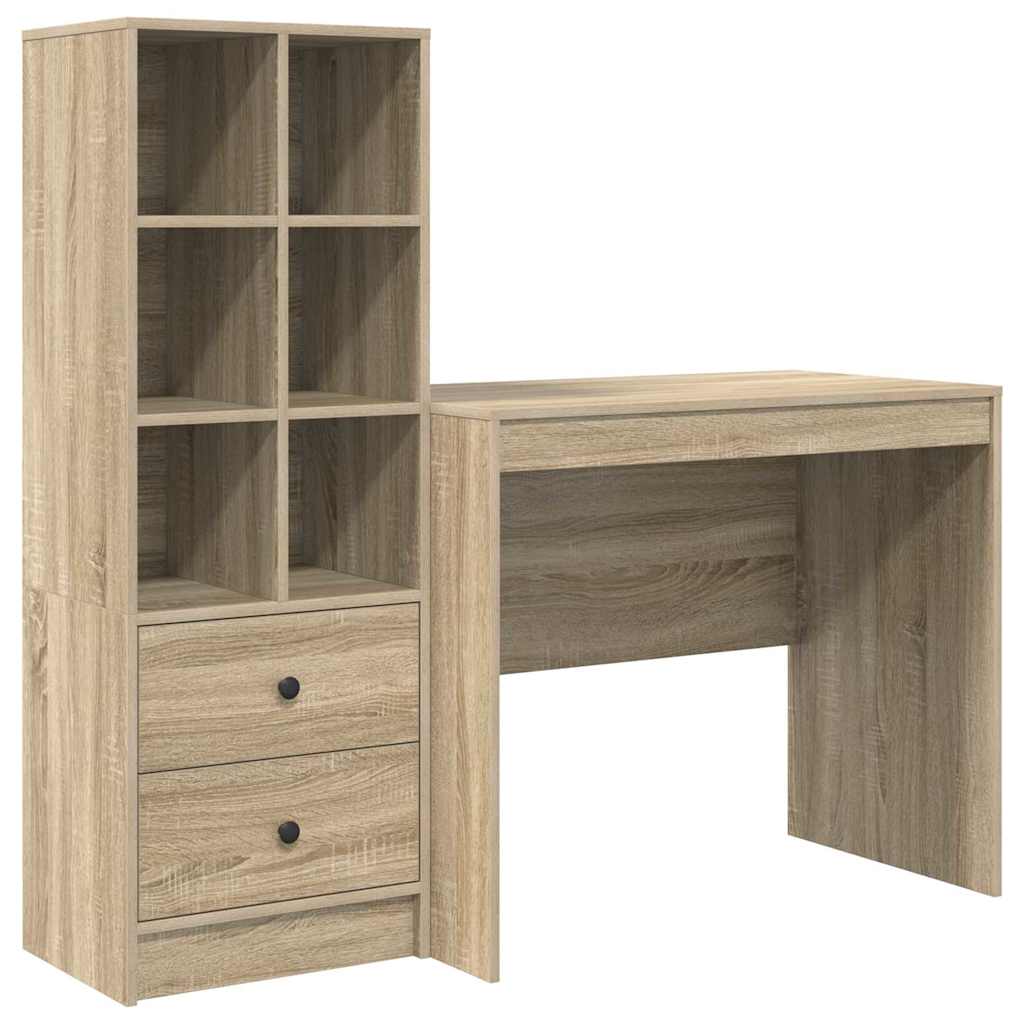 Schreibtisch mit Schubladen 2 pcs Sonoma-Eiche