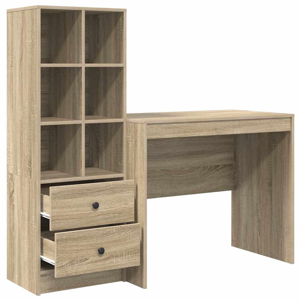 Schreibtisch mit Schubladen 2 pcs Sonoma-Eiche