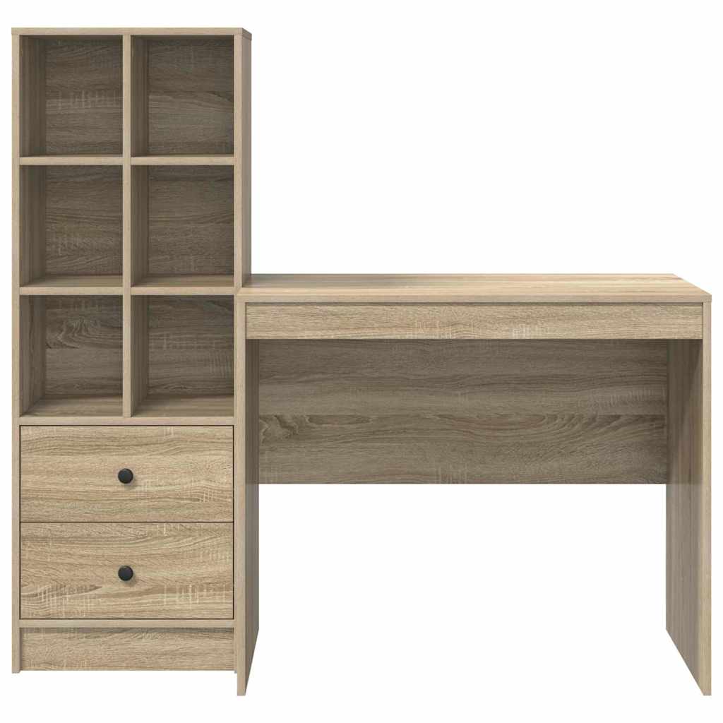 Schreibtisch mit Schubladen 2 pcs Sonoma-Eiche