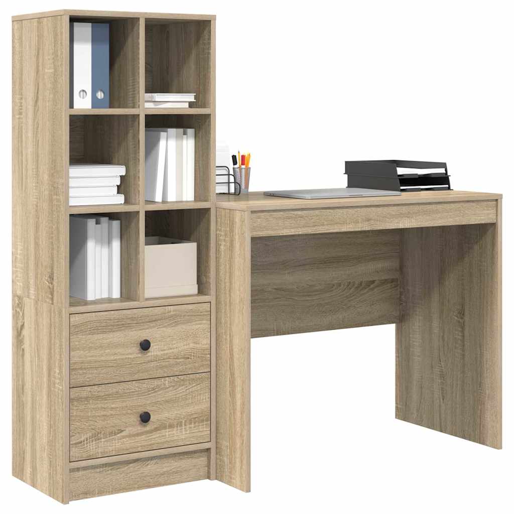 Schreibtisch mit Schubladen 2 pcs Sonoma-Eiche
