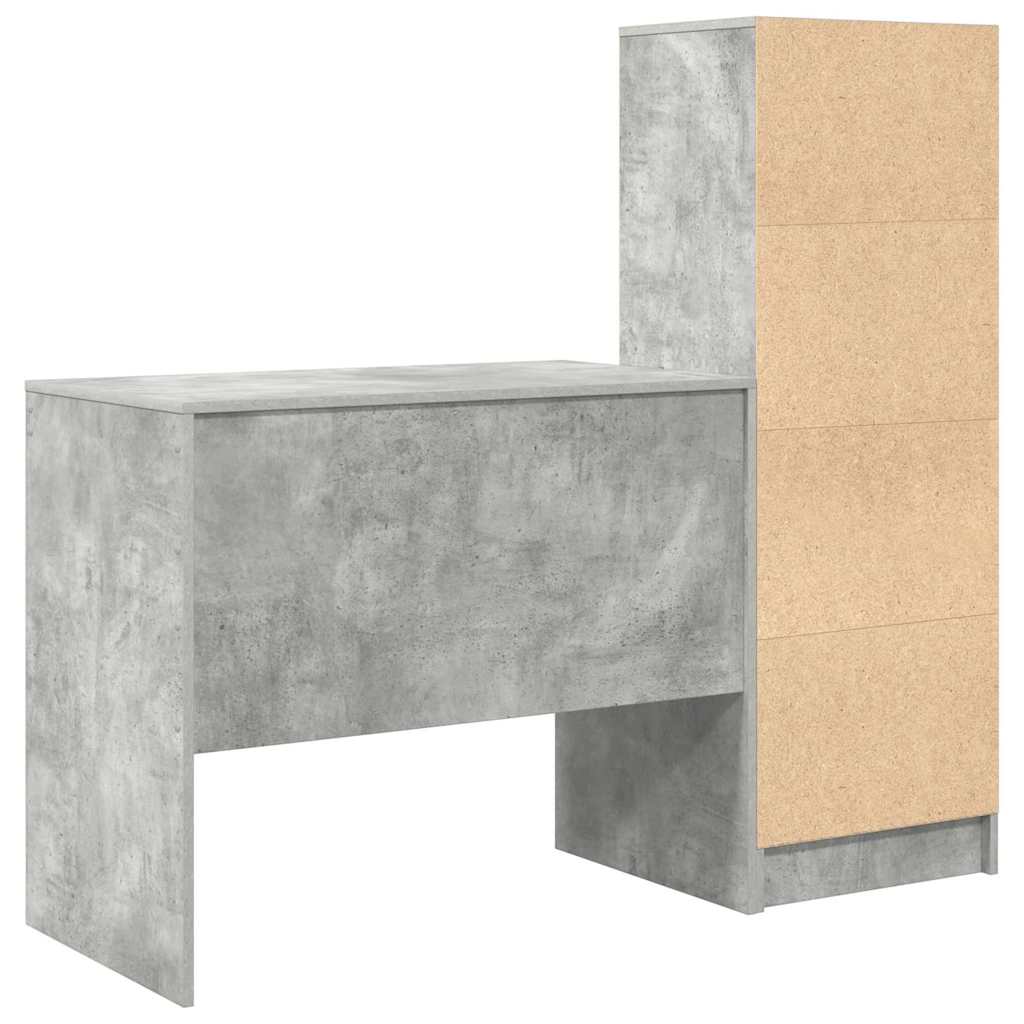Schreibtisch mit Schubladen 2 pcs Beton Grau