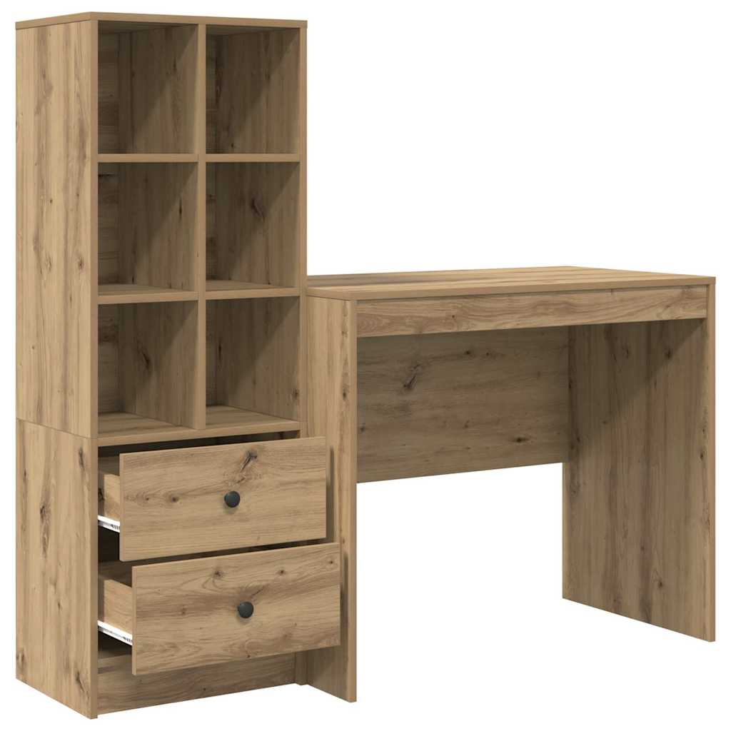 Bureau avec tiroirs 2 pcs Chêne Artisan