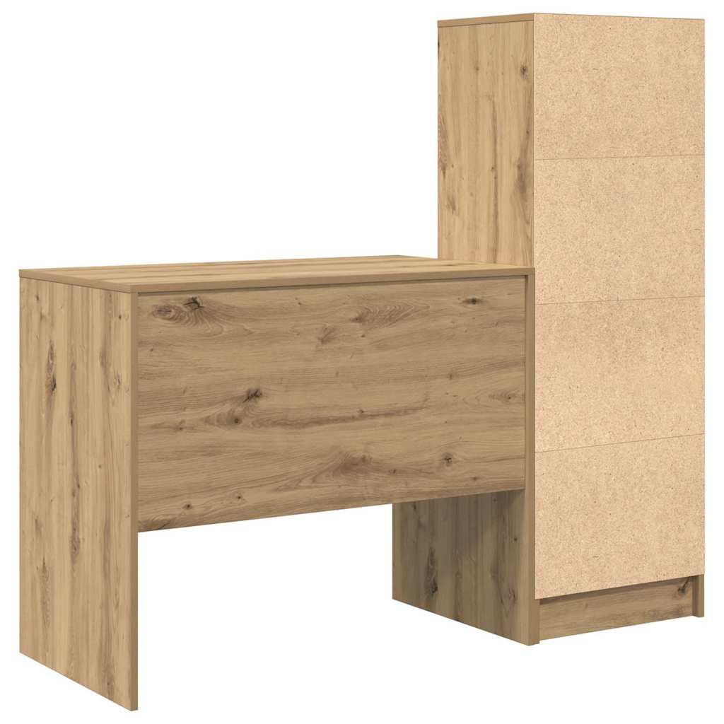 Bureau avec tiroirs 2 pcs Chêne Artisan
