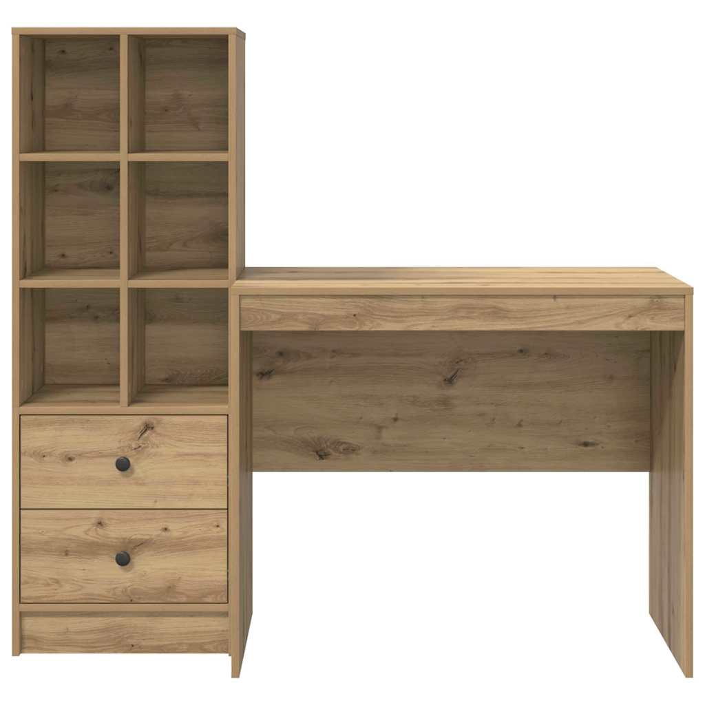Bureau avec tiroirs 2 pcs Chêne Artisan