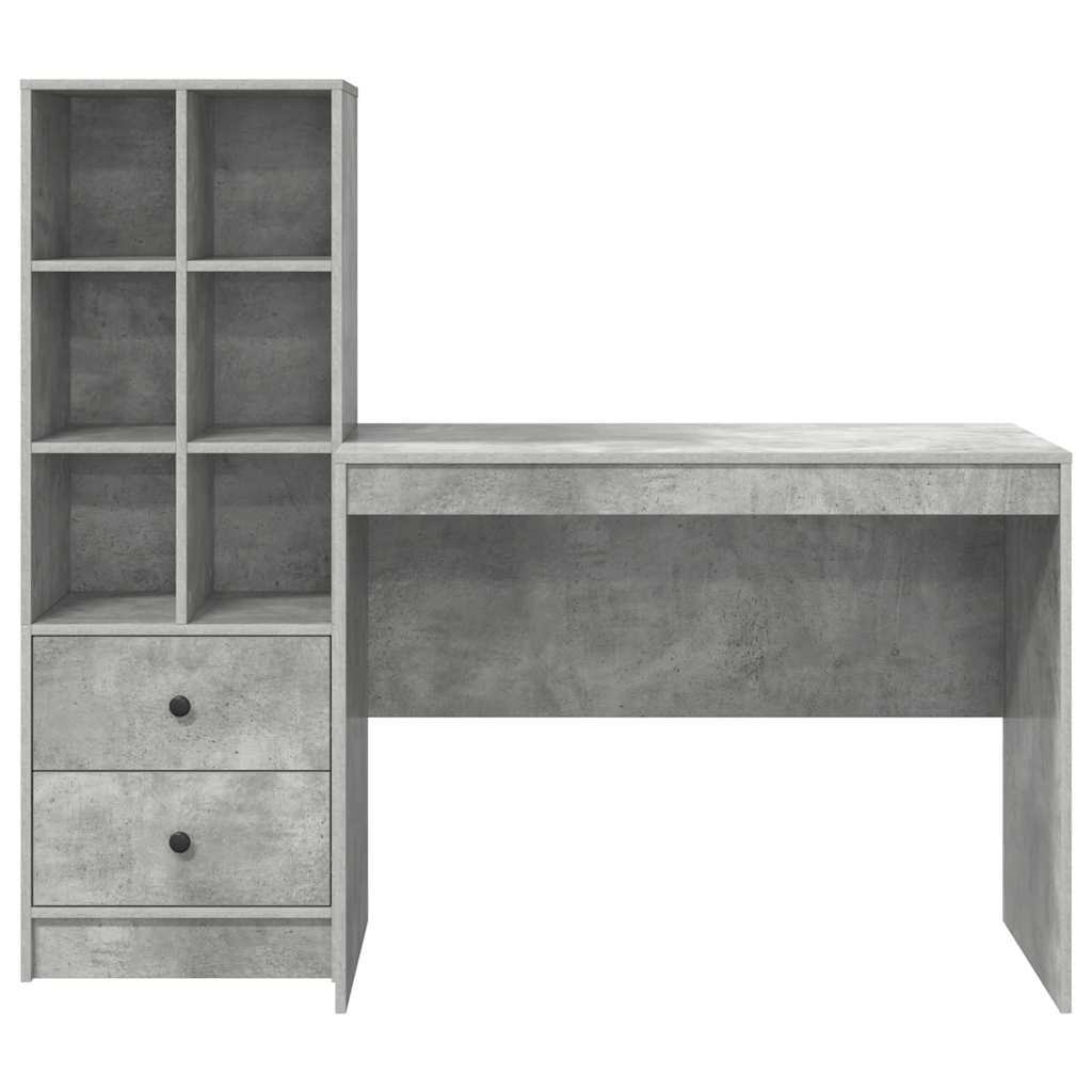Bureau avec tiroirs 2 pcs Béton gris