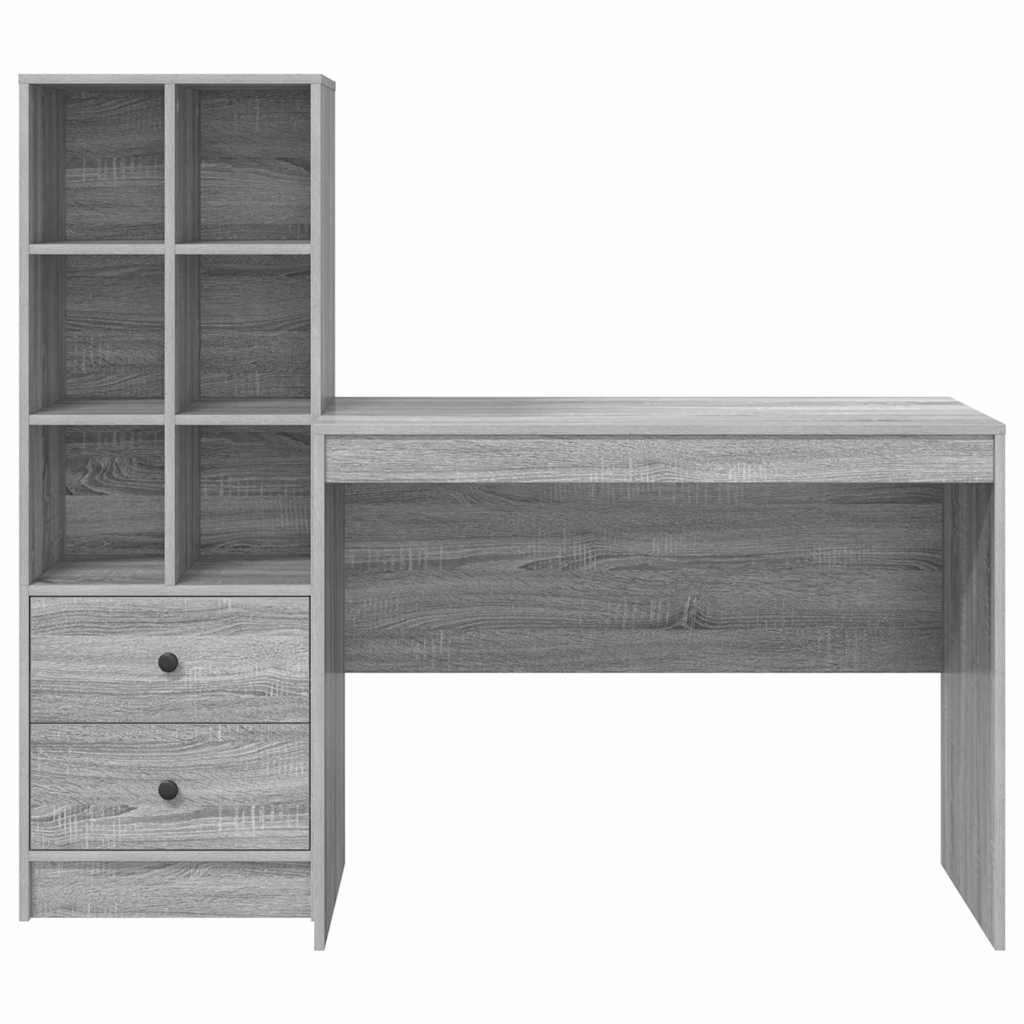 Schreibtisch mit Schubladen 2 pcs Graues Sonoma