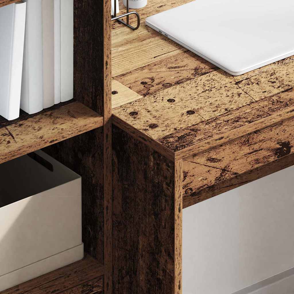Desk with Drawers 2 pcs Reclaimed Wood