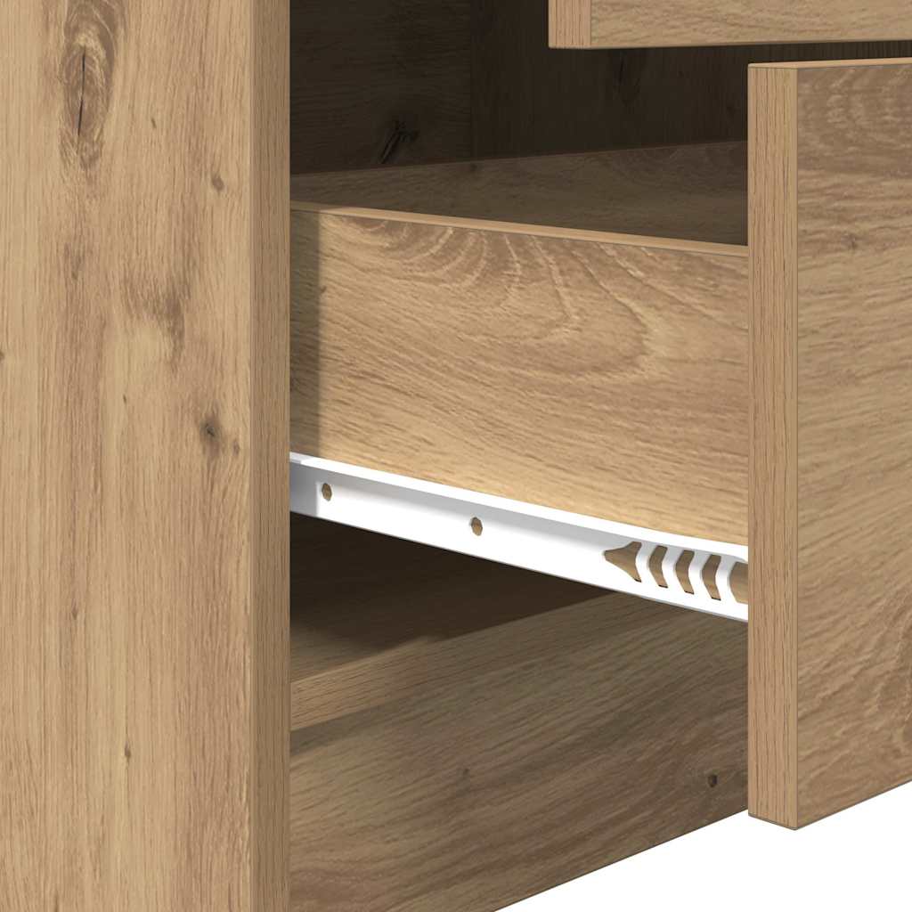 Bureau avec tiroirs 2 pcs Chêne Artisan