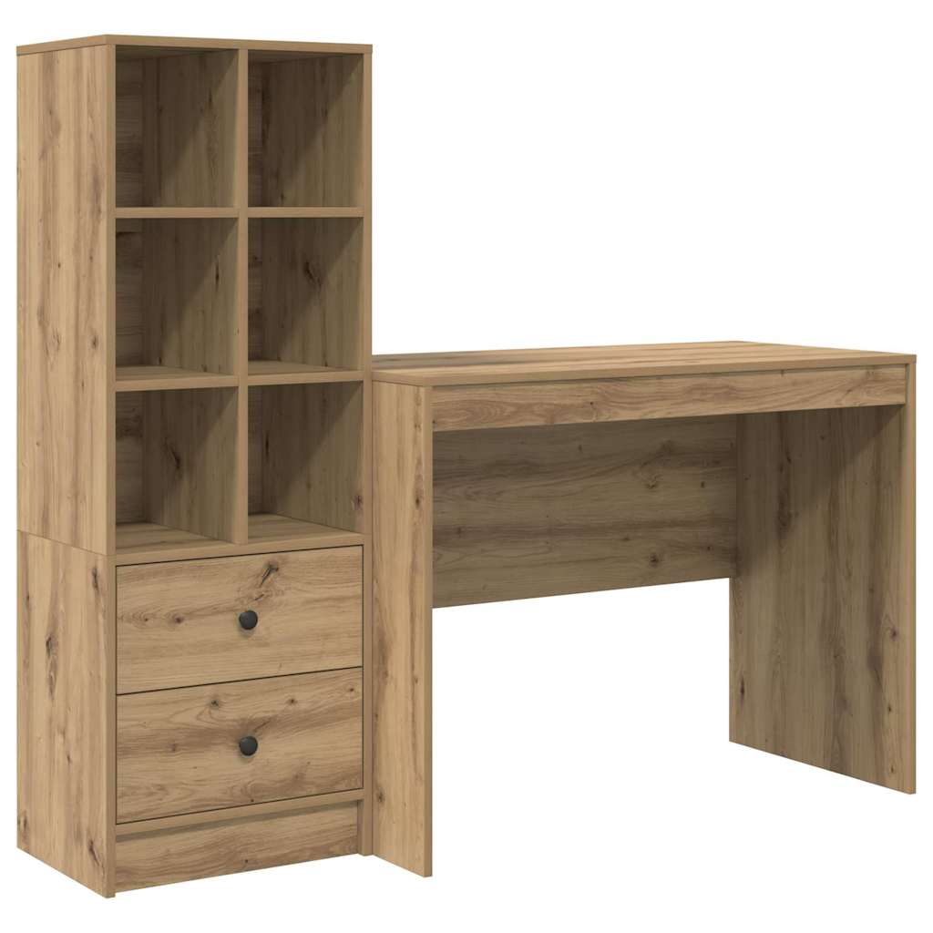 Bureau avec tiroirs 2 pcs Chêne Artisan
