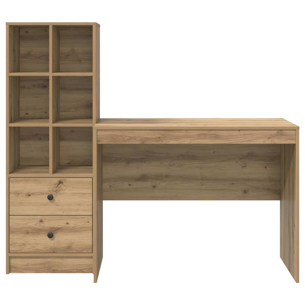 Bureau avec tiroirs 2 pcs Chêne Artisan