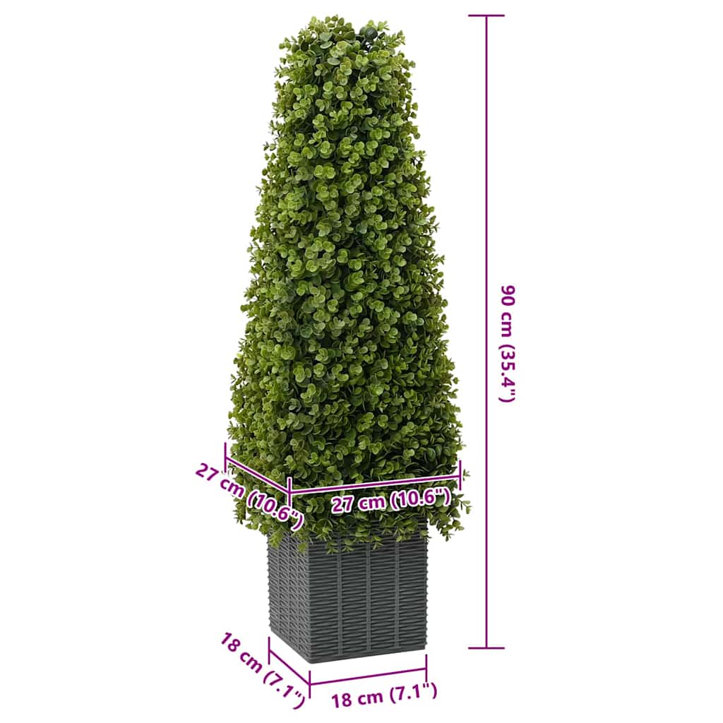 Eucalyptus Herbe Tour Verte 27 x 27 x 90 cm Plastique